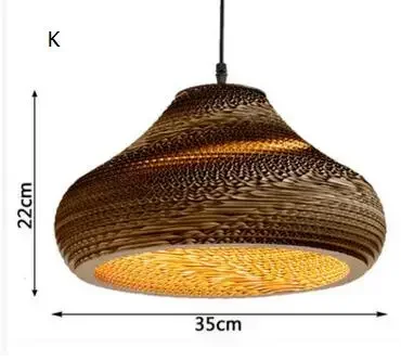 Paper Honeycomb Pendant Lamp Corrugated Cardboard Hang Light for Living Room Restaurant Cafe Clothing Store Lighting E27 image 3