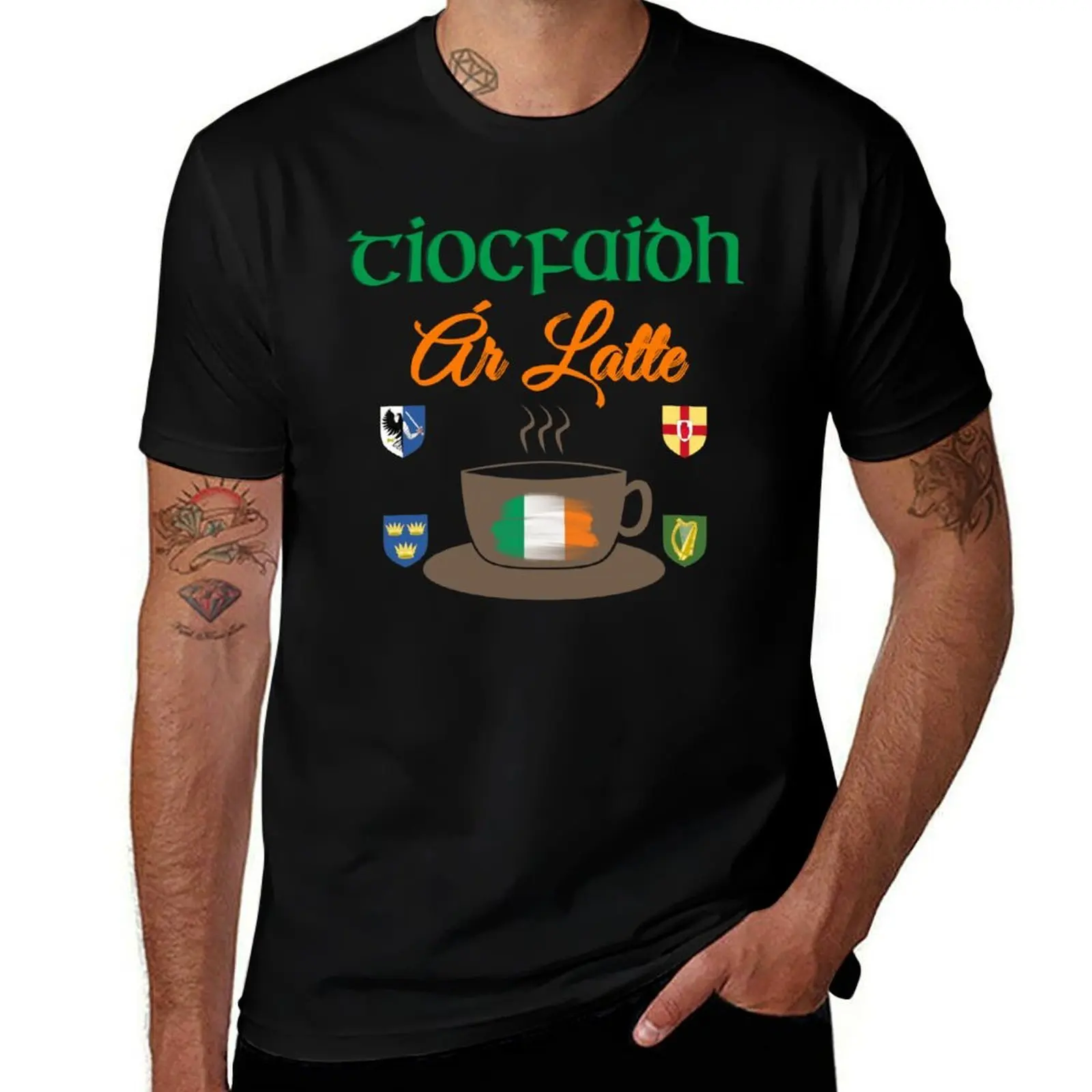 Tiocfaidh Ar Latte United Ireland T-Shirt Basic Short Sleeve for Men T-Shirt