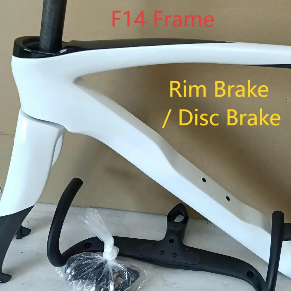 

New Road Bicycle Carbon Frame, Disc or Rim Brake Bike Frameset, Fork, Seatpost, Clamp, Headset, Handlebar