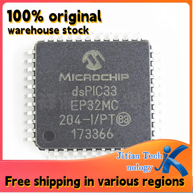 100% new 1PCS dsPIC33EP32MC204-I/PT TQFP-44 Microcontroller chip Channel direct sales