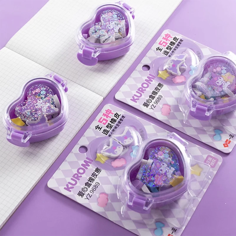 Sanrio Rubber Eraser Creative Kuromi Melody Cinnamoroll Pencil Erasers Kawaii Stationery Office Supplies children's day gifts