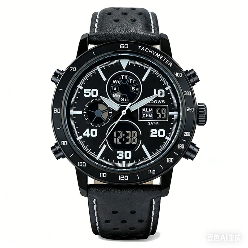 Original Men Watches Digital Large Blue Dial Waterproof Electronic Hand Clock Boy Trands 2026 Luxury Male Sport Wristwatch Brown