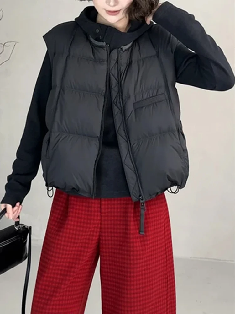 

Zipper Design round Ne Svel Vest Women's Loose Fit Comfortable Slimming High-End Feelings Autumn New Sle Korean Ver...