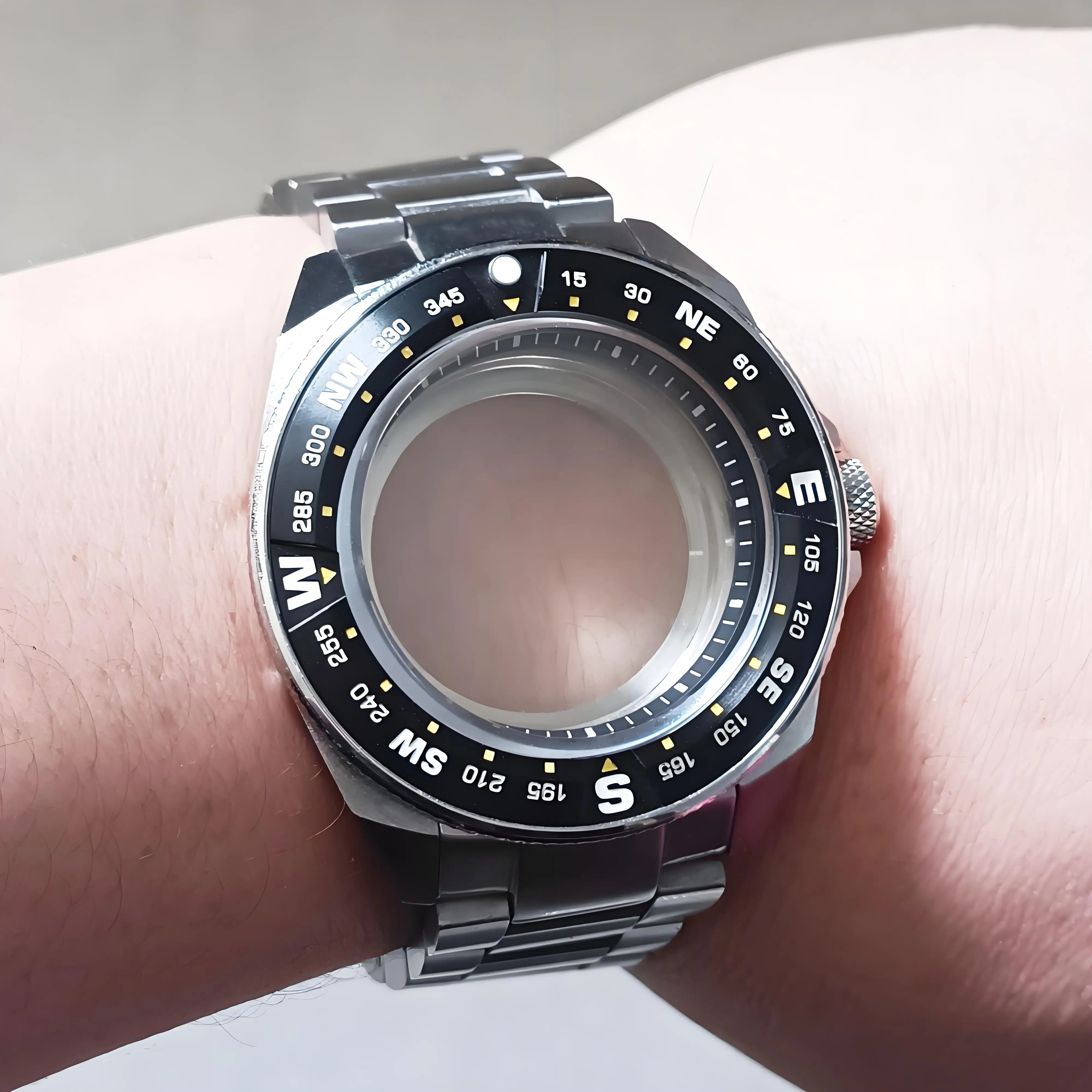 Samurai King Custodia NH35 Custodia adatta NH34 NH35 NH36 4R 6R Movimento Orologio con zaffiro Specchio Cassa per orologio in acciaio inossidabile argento