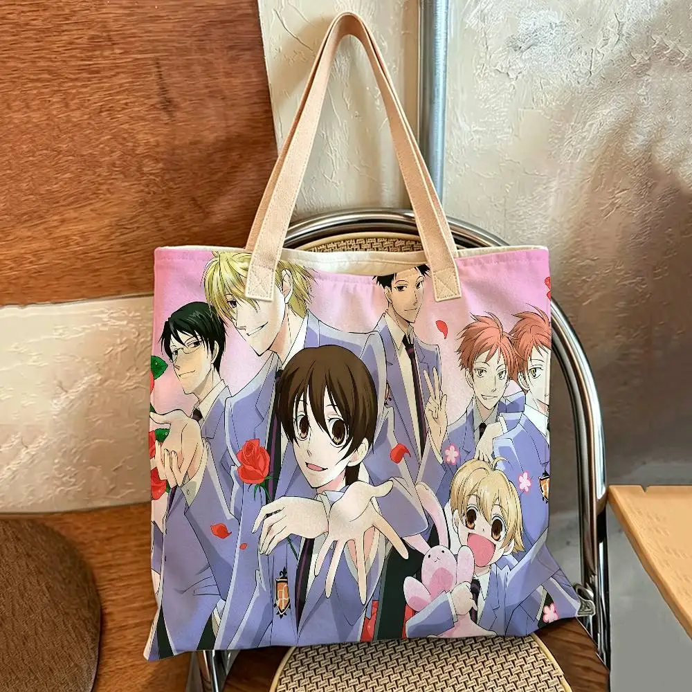 Anime Ouran High School Host Club Storage Bags Fashion Cotton Polyester Tote Bag Eco Friendly Large Capacity Shopping Bag view 6