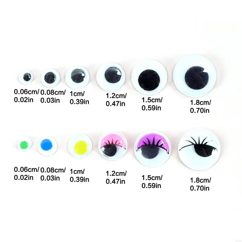 260/350/750/1380Pcs Round Sticky Craft Eyes for Art Craft Scrapbooking Toy Y08E