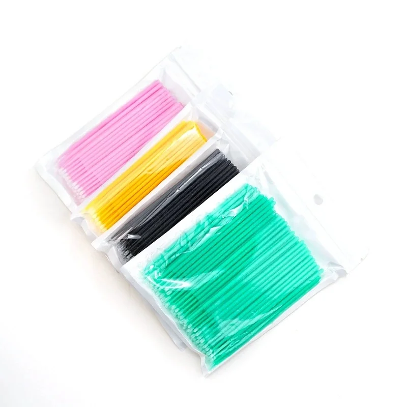 Disposable Micro Tip Cotton Swabs PE Fiber Lint‑Free Cotton Sticks For Eyelash Extension Eyebrow Tattoo Makeup Cleaning