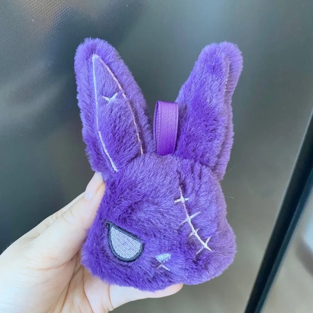 Quirky Fluffy Gothic Rabbit Compact Handmade-look Halloween Plushie Solid Color Durable Stitched Bunny Party Favors