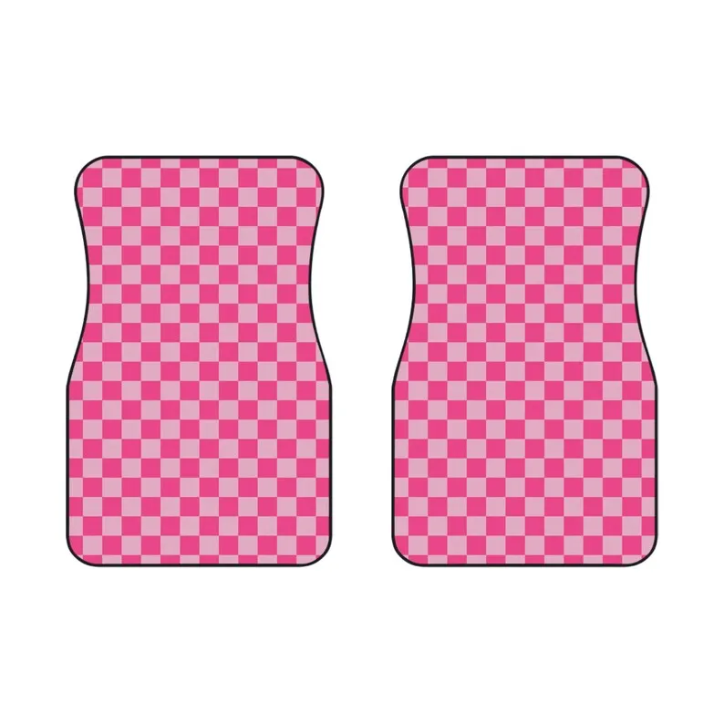 Checkerboard Mats for Car Car Mats Pink Car Mats Checkered Car Mats for Women Cute Car Mats Girly Car Mats Pink