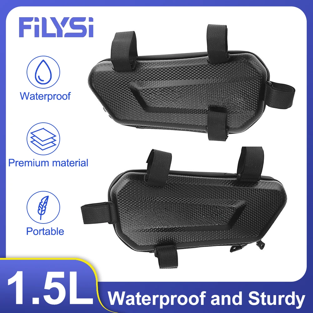 2Pcs Motorcycle Side Bag 1.5L Large Capacity Universal No Logo Saddlebag Bicycle Bag Waterproof Multifunctional Storage Pouch