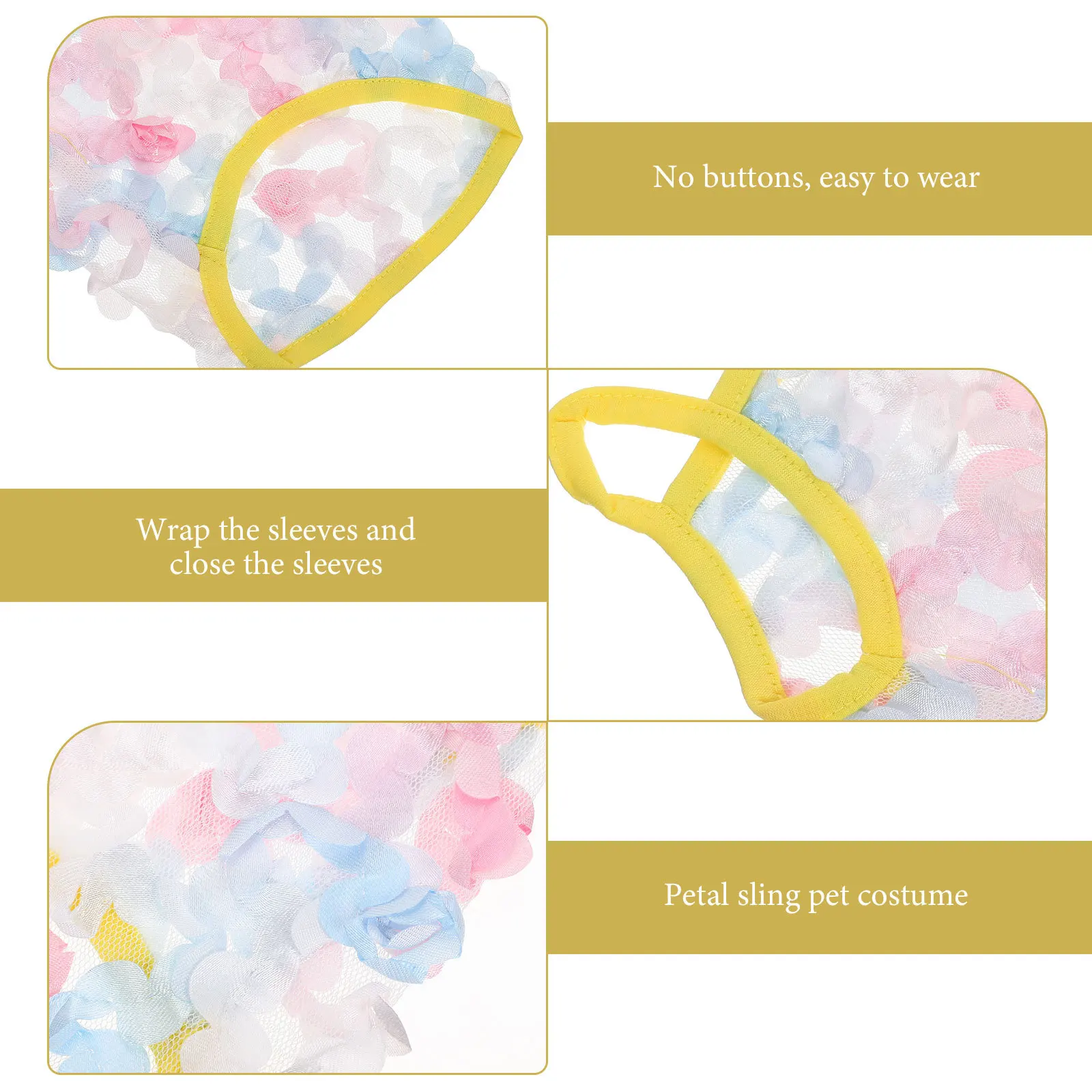 

Pet Clothes for Small Dogs Vest Decoration Accessories Puppy Outfits Yellow Cotton Dress