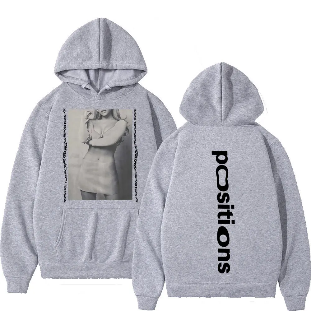 Ariana Grande Positions Album Vintage Graphic Hoodie Men Women Aesthetic Trendy Pullover Oversized Casual Sweatshirt Streetwear