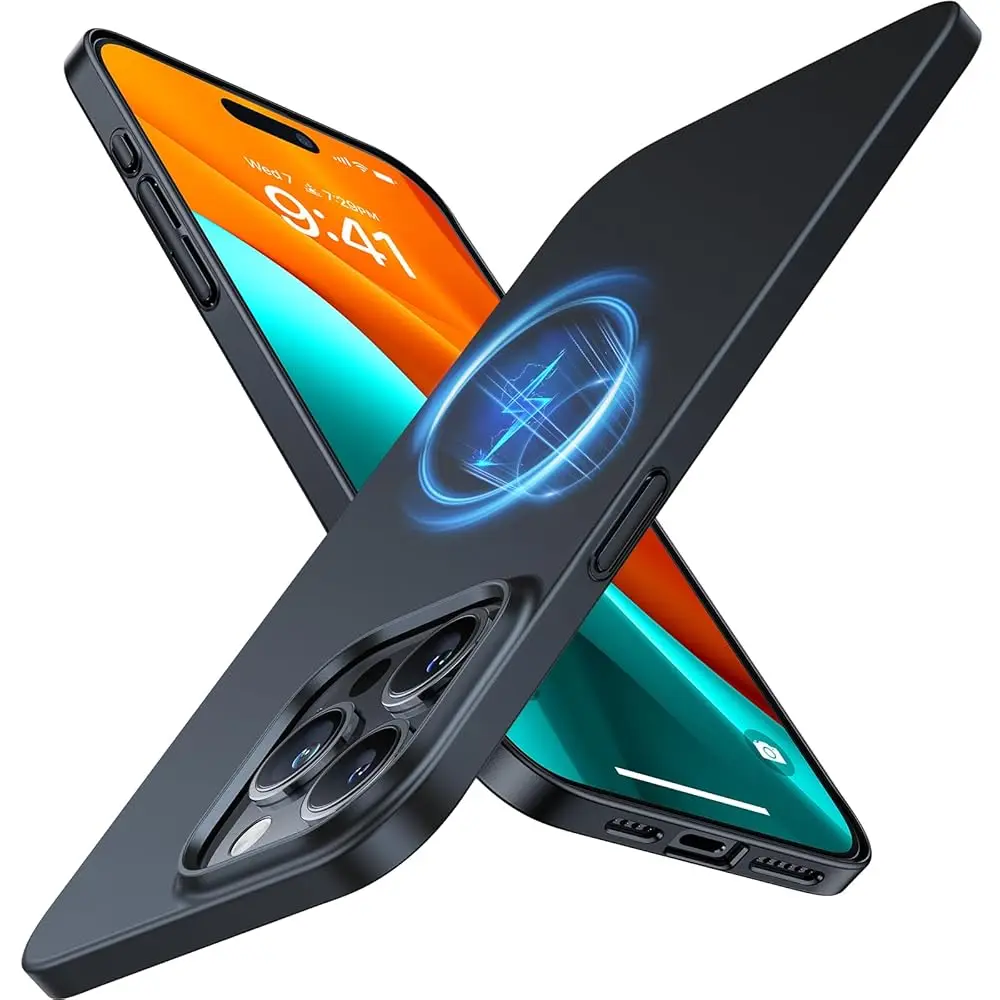 

Magnetic Slim Fit Designed for iPhone 15 Pro Case 2023, [Compatible with MagSafe] [Ultra Thin] Protective Matte Hard PC Cove