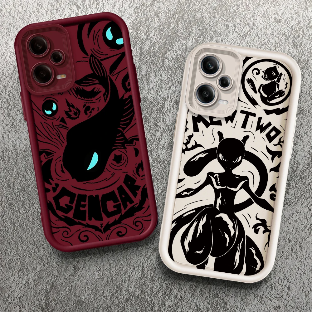 G-Gengars P-Pokemones M-Mewtwos Eye Ladder For Xiaomi Redmi Note 13 12 12C 11 11S 10 10C 10A 9C 9A Pro 5G TPU Phone Case