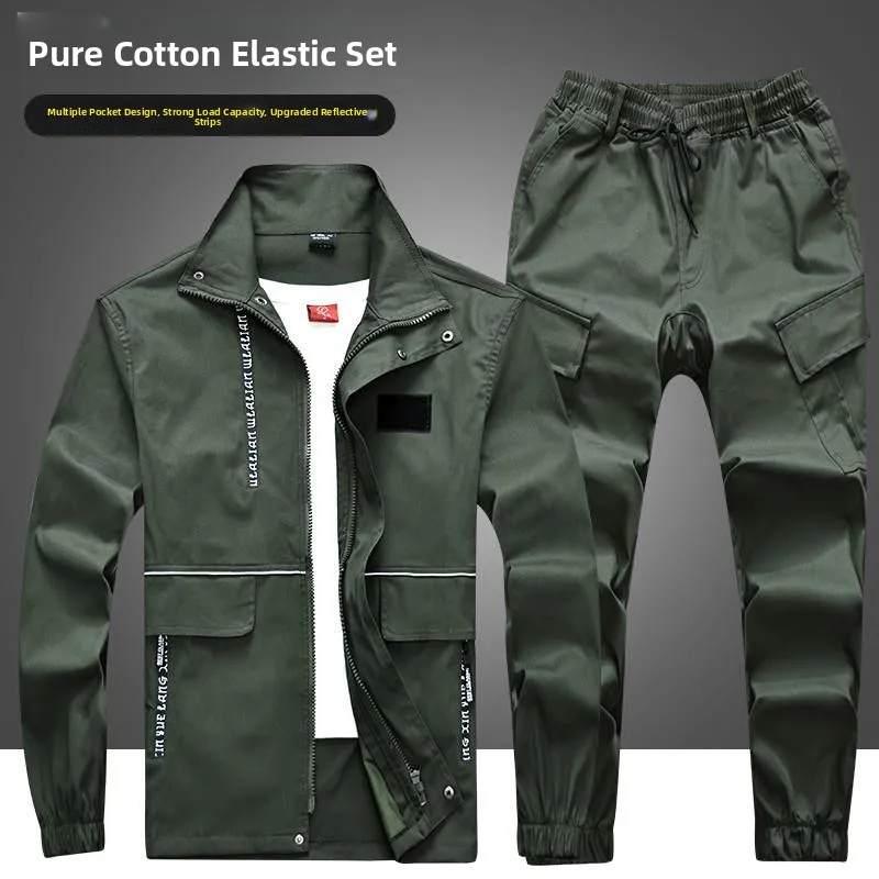 

Camouflage Workwear Set Men's Casual Elastic Outdoor Pure Cotton Anti-Scalding Welding Protective Suit Strong Wear-r...