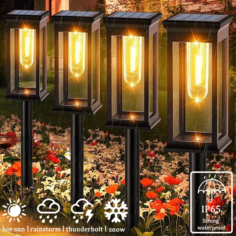 أضواء المسار الشمسية في الهواء الطلق مسار الطاقة الشمسية مصباح الحديقة مقاوم للماء أضواء المناظر الطبيعية الممشى درب الحديقة فناء زينة عيد الميلاد