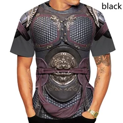 Fashion Men Knight Printed T Shirts 3D All Over Armor Printed Tees Cosplay Costume Tops