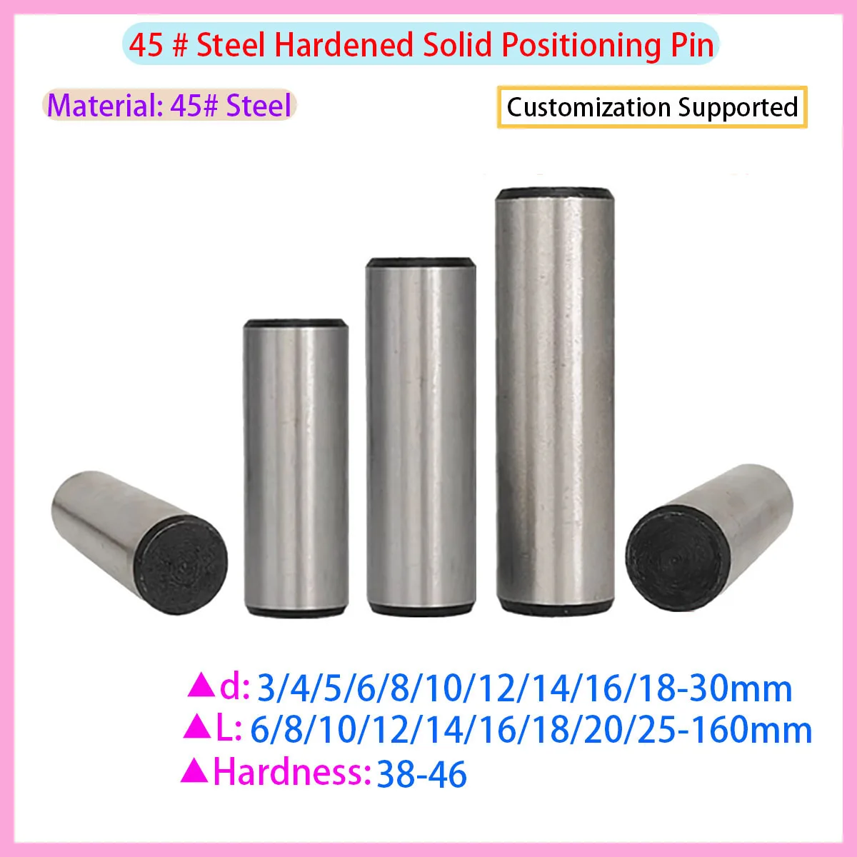 45 # Steel Quenched Solid Cone Positioning Pin M3 M4 M5 M6 M8 M10 M12 M14 M16 M18-M30