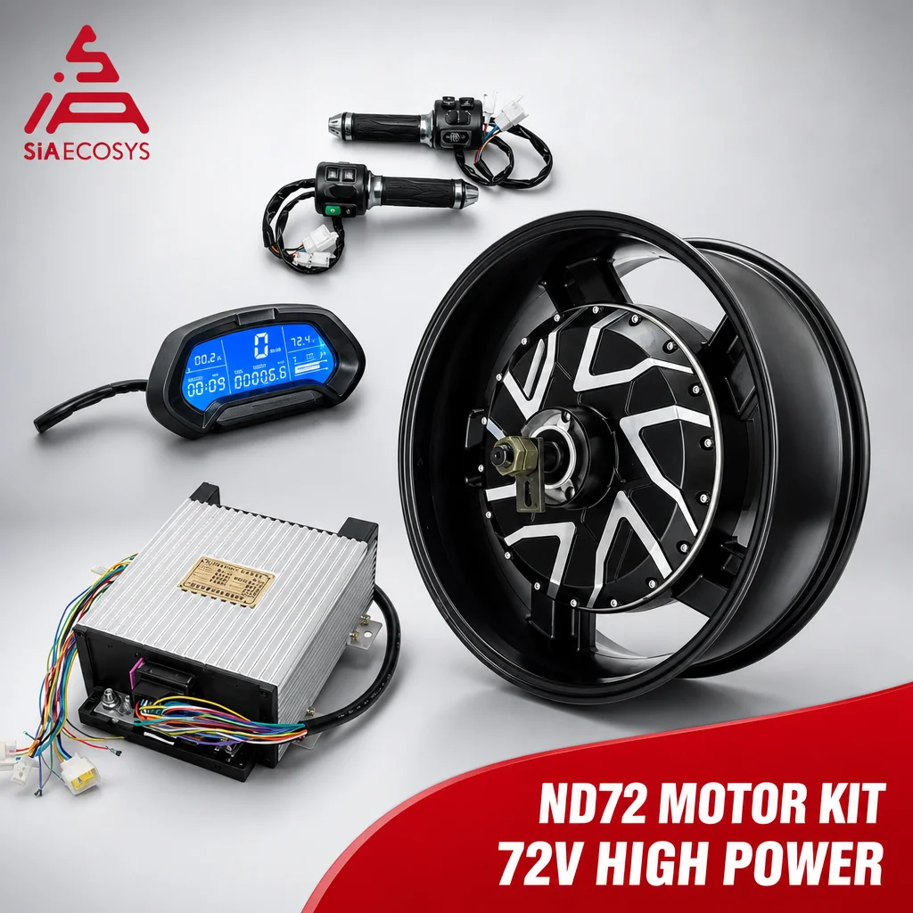 QSMOTOR QS273 V4 17x6.0 12000W 96V 157km/h Hub Motor with APT96800 Controller for E-Motorcycle