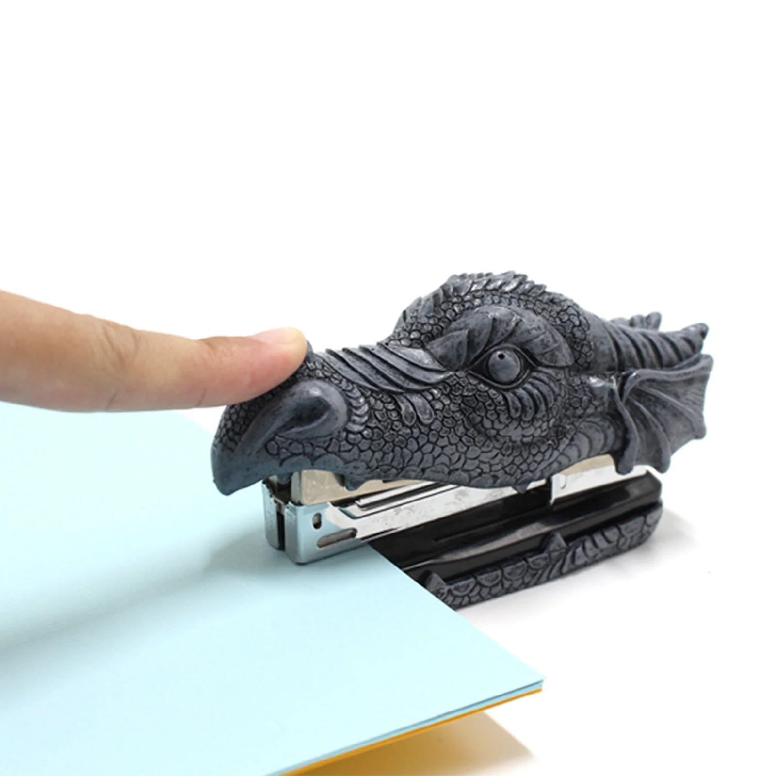 Dragon Head Metal Stapler Desktop Decorative Access Creative Funny Functional Figurine Decorative Novelty Office StaplerSupplies