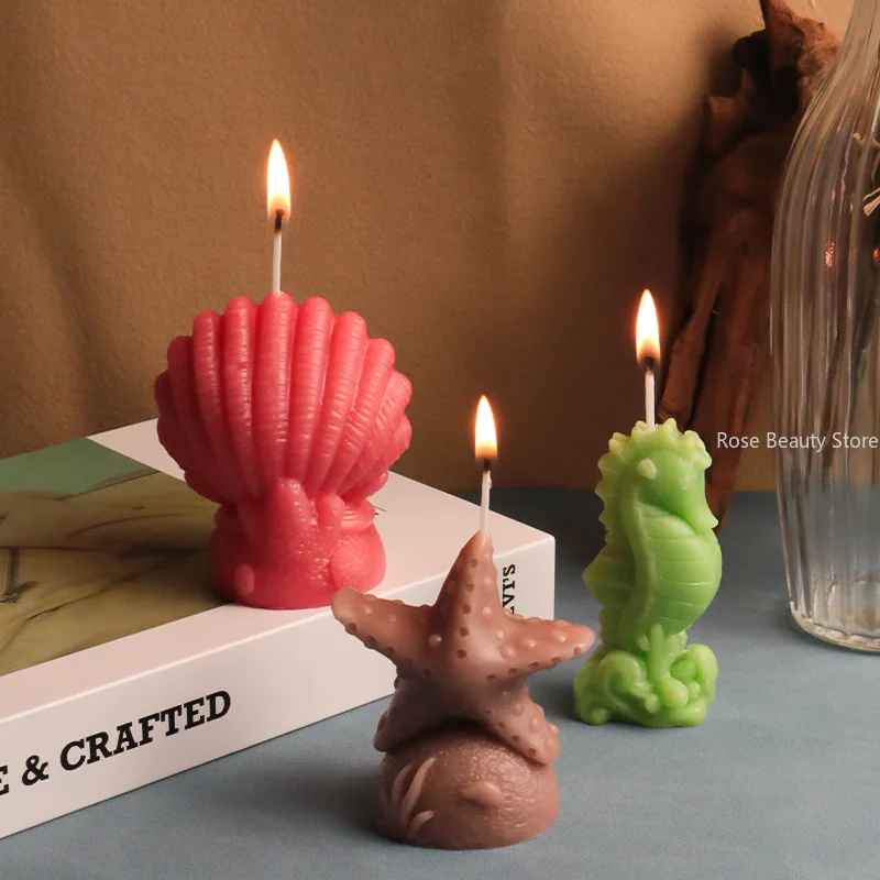 

3D-форма из силикона для эпоксидной смолы: морские животные (морская звезда, морской конек), мягкая форма для DIY-украшений