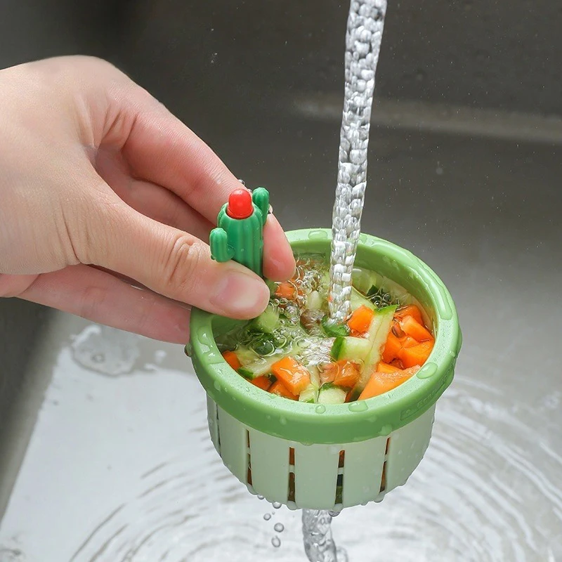 Kitchen Sink Drain Strainer Cute Cactus Kitchen Sink Filter Food Catcher Basket Filter Anti-Clogging For Efficient Sink Draining