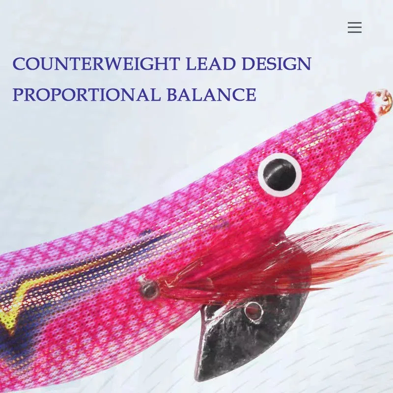 BRAVMACK خطاف صيد خشبي ممتاز لصيد الأسماك على شكل سمكة، تصميم واقعي من الروبيان والحبار، طعم صلب للمياه المالحة والواط العذبة