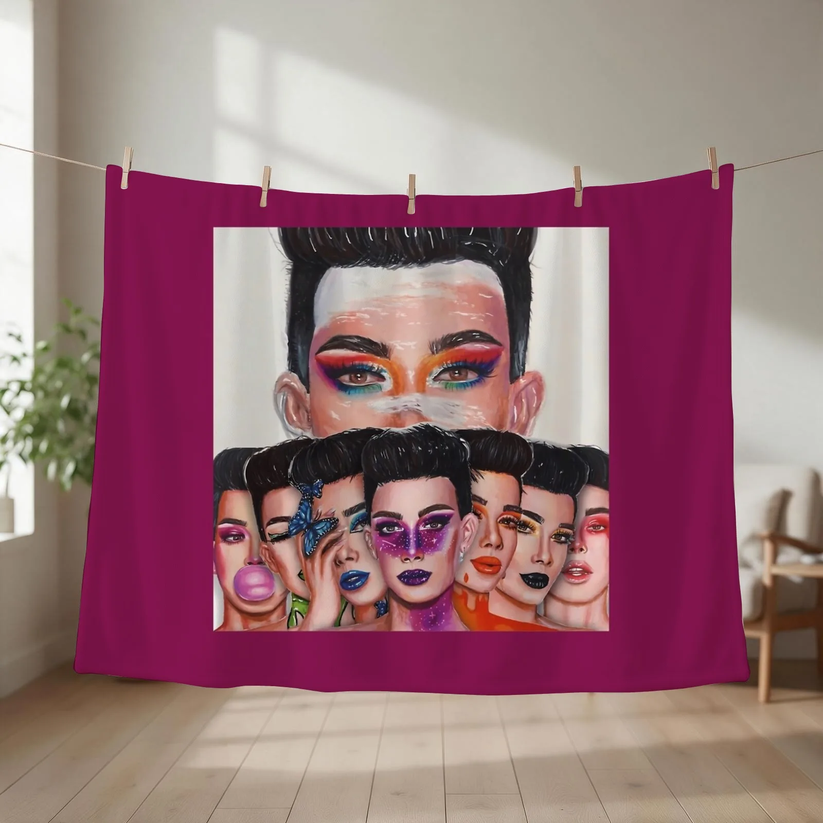 James Charles Unleash Your Inner Artist Series Throw Blanket couch cozy soft plush fuzzy picnic outdoor blanket