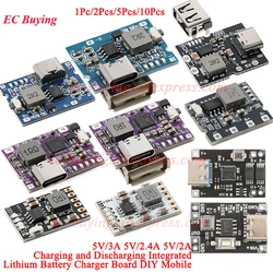 1Pc-10Pcs 5V 3A 2A 2.4A Power Charging Discharging Integrated Module TYPE-C USB 4.2V Lithium LiPo Battery Charger Board Mobile