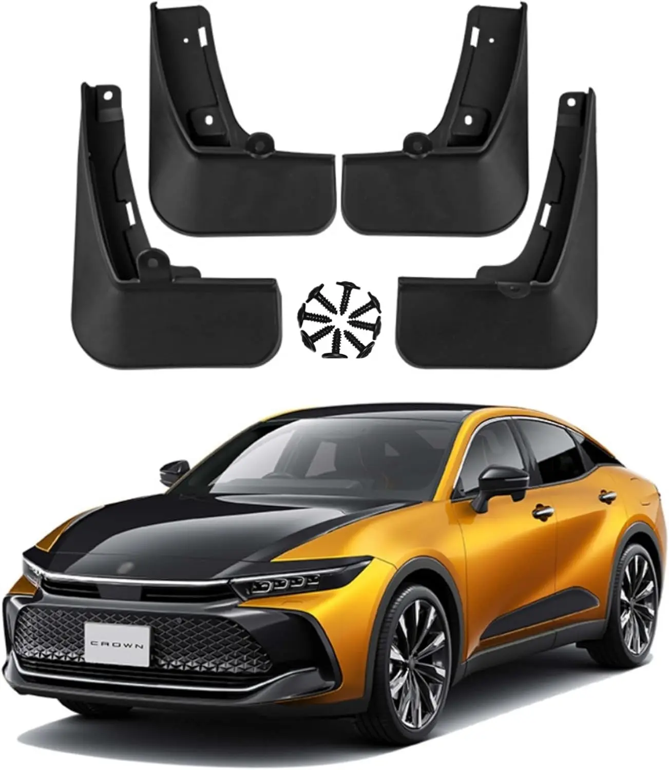

Mud Flaps for Crown 2023-2025, PP Splash Guards for Wheel & Tire, All-Weather Car Mudflaps