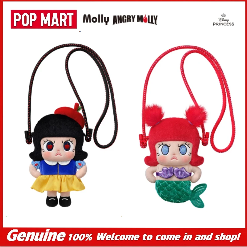 Genuine Pop Mart Angry Molly Disney Princess Plush Crossbody Bag Mobile Phone Storage Shoulder Bag For Adults Gift For Fans