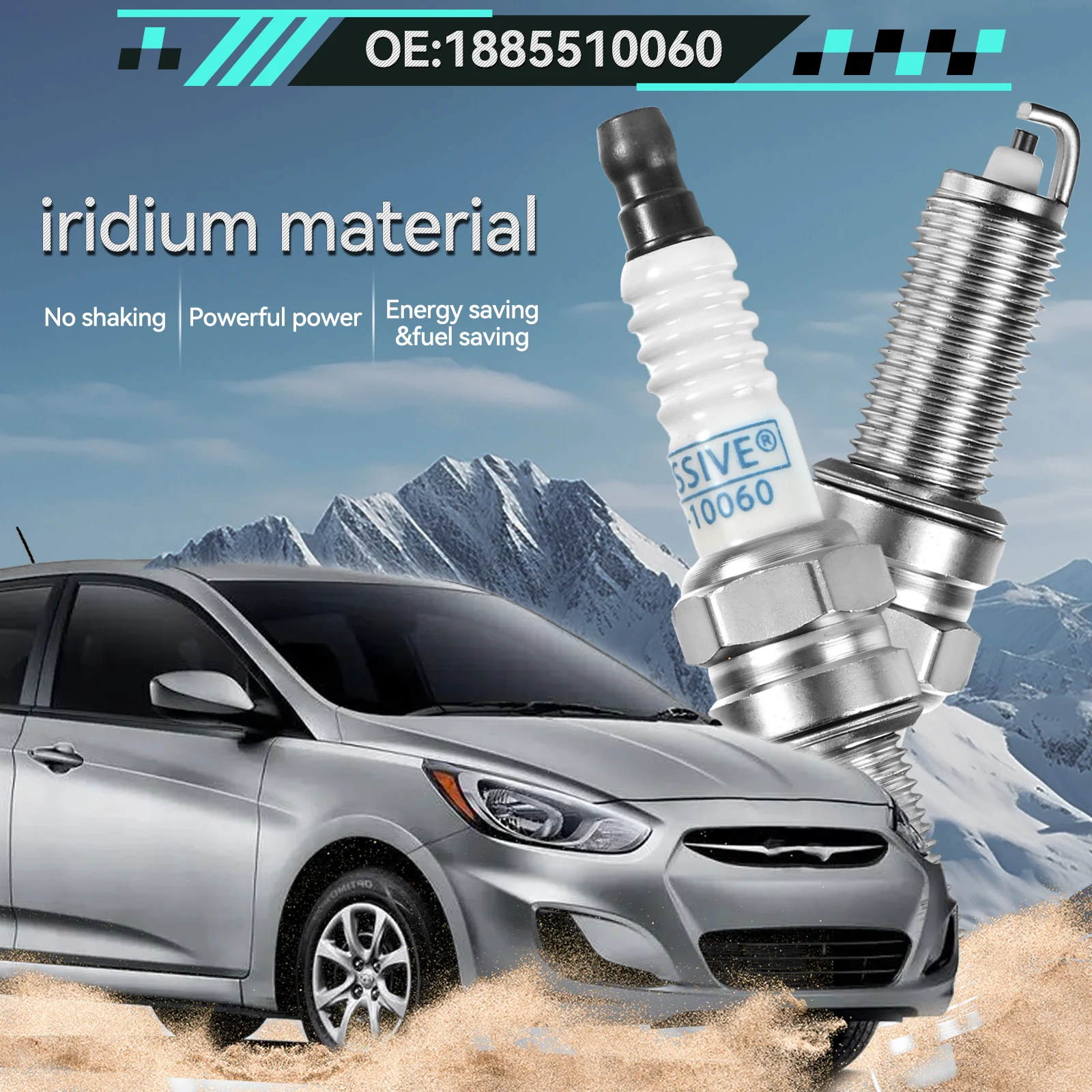 Accessories Iridium SILZKR6B10E Spark Plugs 1885510060 For Hyundai Accent Veloster Elantra Kia Venga Soul Rio 1.4L 1.6L 2006-22