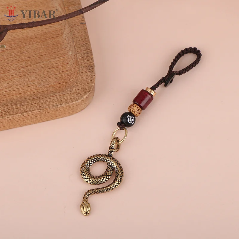 

Медная змея, винтажная ручная работа, латунный ключ, флуза, чистый знак зодиака, ремень, подвесной автомобильный брелок