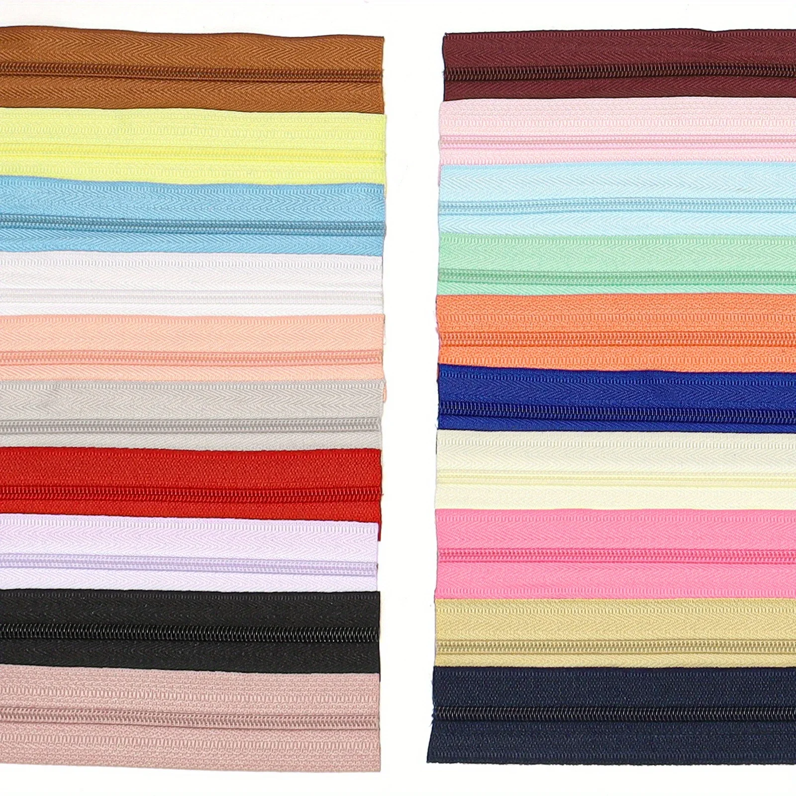 Image 4: 1 ensemble, 3 # Fermeture éclair en nylon de couleur unie, 20 couleurs en option, adaptée à la couture à domicile, fermeture éclair de remplacement DIY