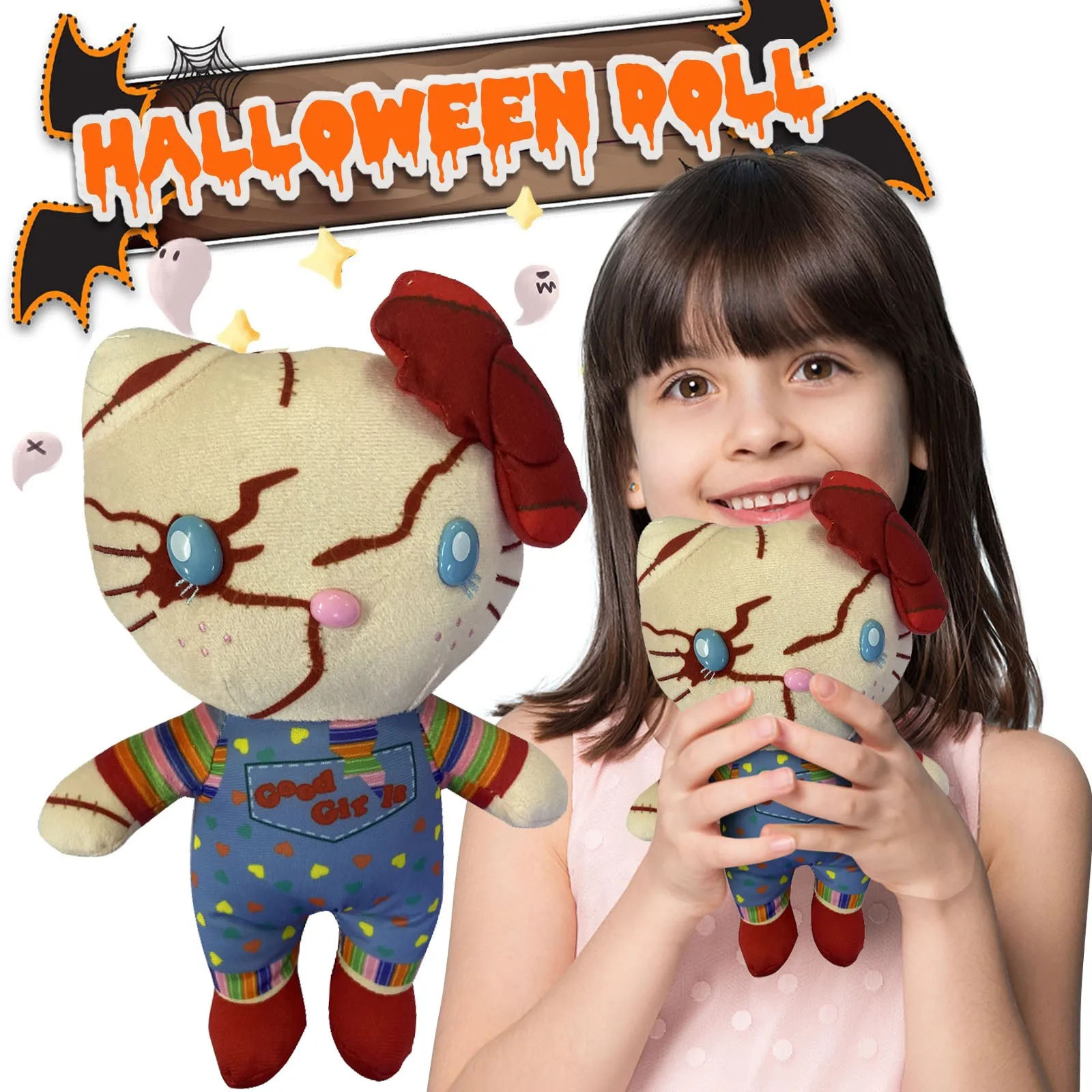 Scary Stuffed Animals Toys Halloween Terrifying Plush Toy Creative Decorative Toy For Gift Soft Individualized Doll