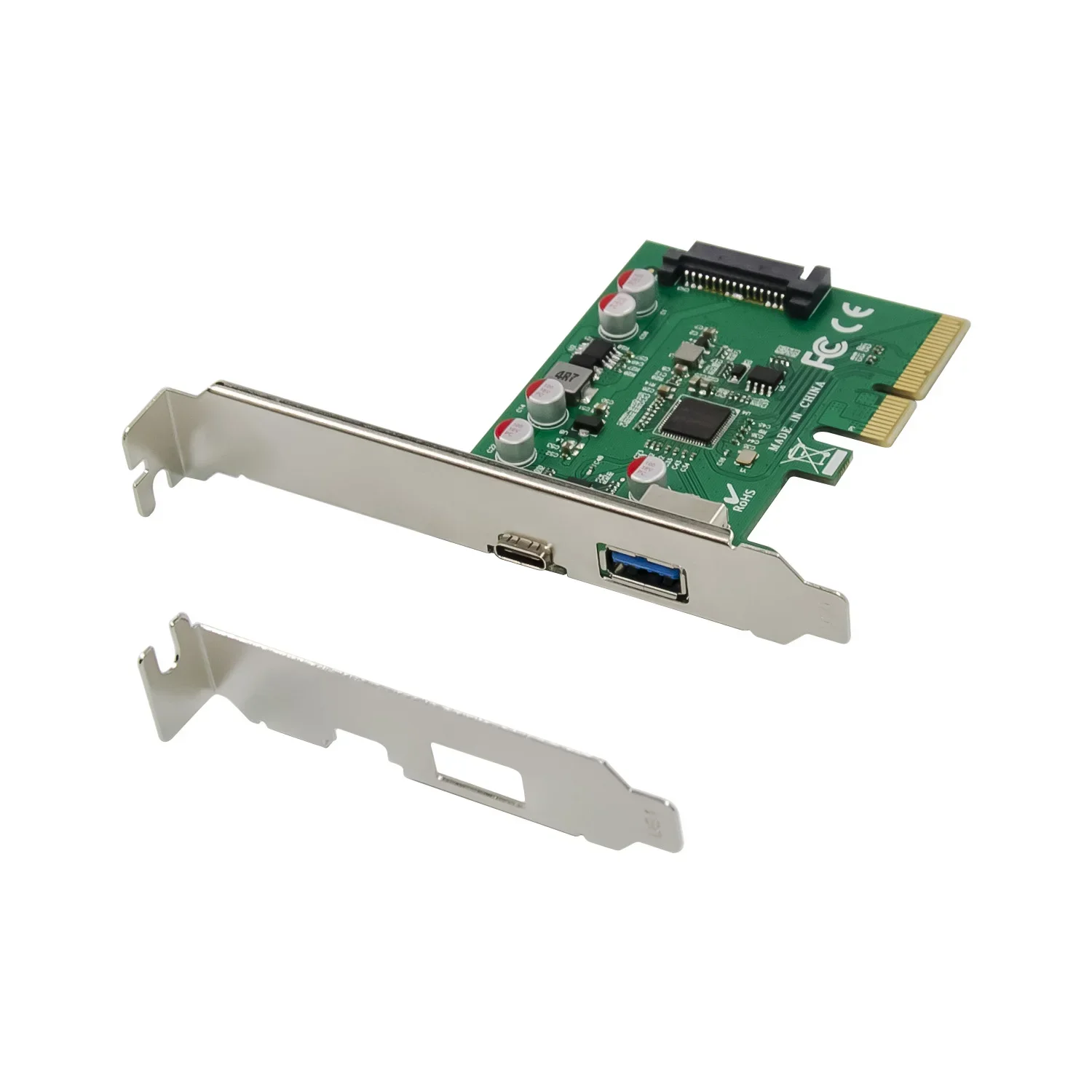 

USB 3.1 Type C PCIe Expansion Card PCI-E to USB3.1 GEN 2 10Gbps USB Type-C + USB3.0 Type A Riser Card PCI Express x4 USB Adapter
