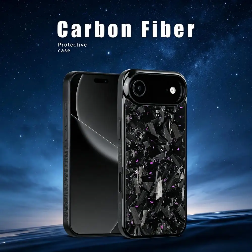 Luxury Carbon Fiber Armor Case for iPhone 18 17 Air 16 15 14 Pro Lightweight Max Matte Texture Business Protective Phone Cover