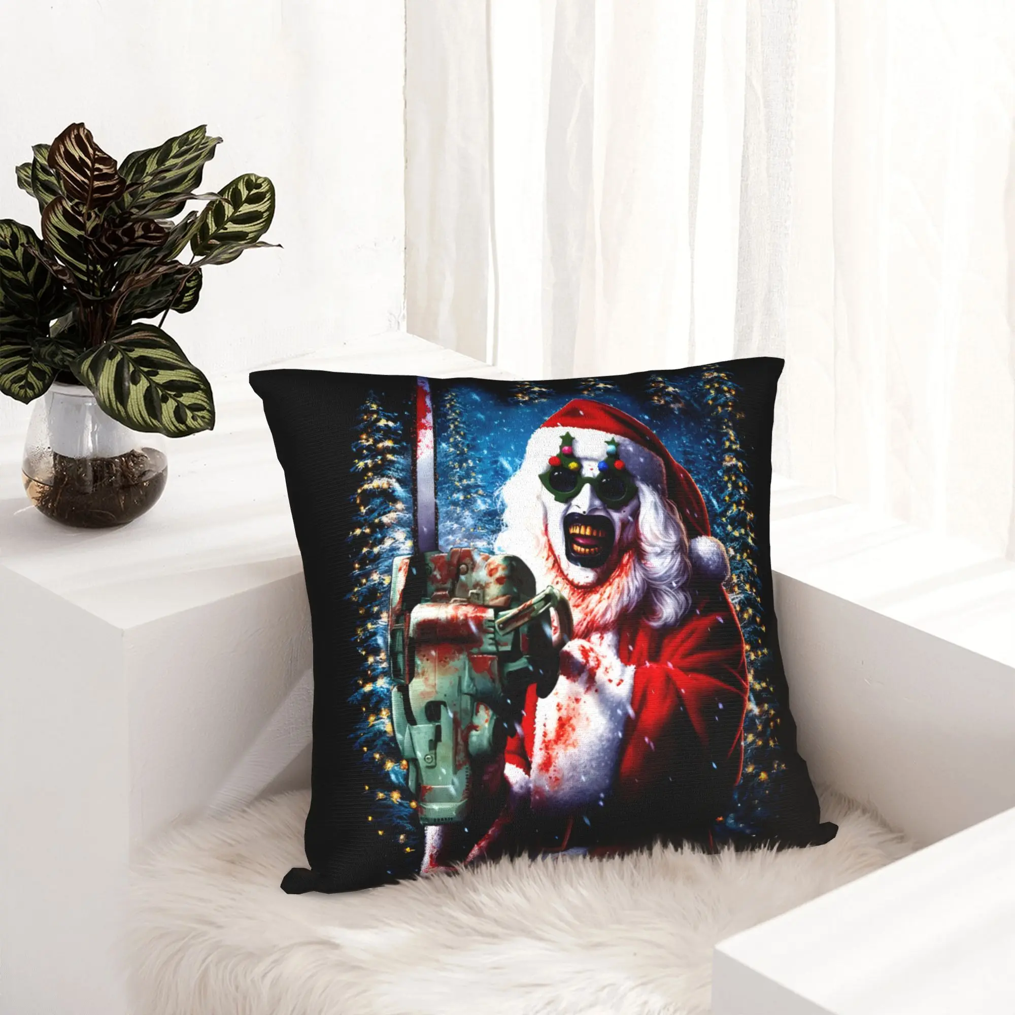 Terrifiers Art The Clown Pillowcase Double-sided Printing Cushion Cover Decorations Halloween Pillow Case Cover Chair Square