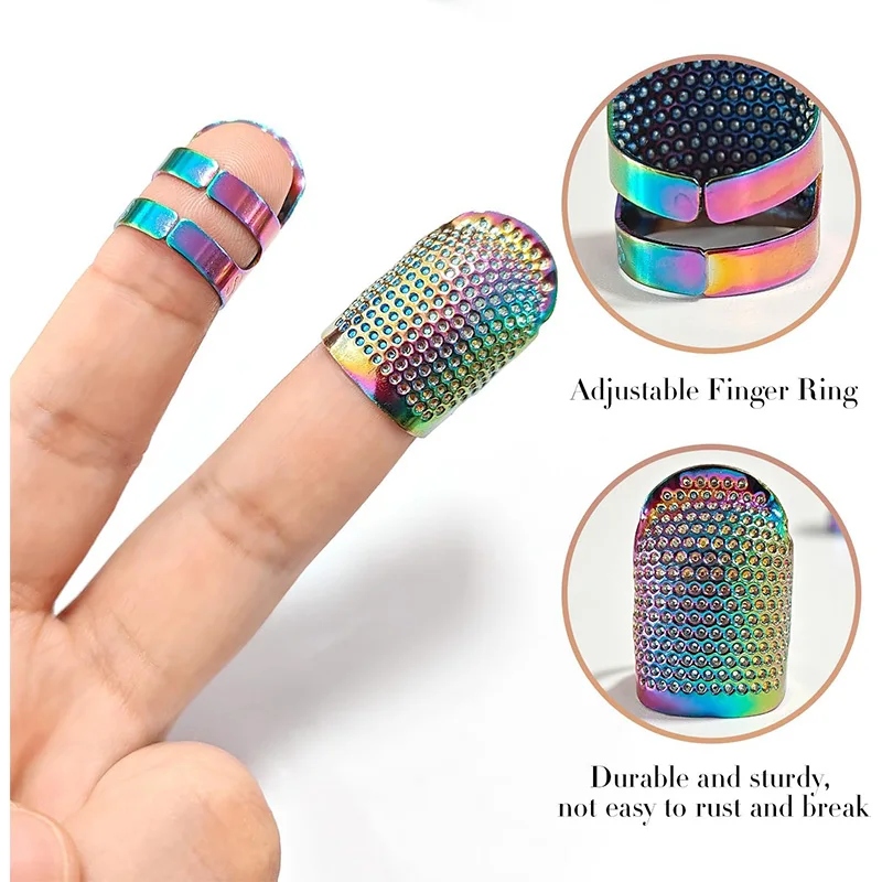 2er-Pack Fingerhüte zum Handnähen, Nähen, Fingerhüte aus Metall für Handstickerei, Handarbeiten, Handnähen, Basteln