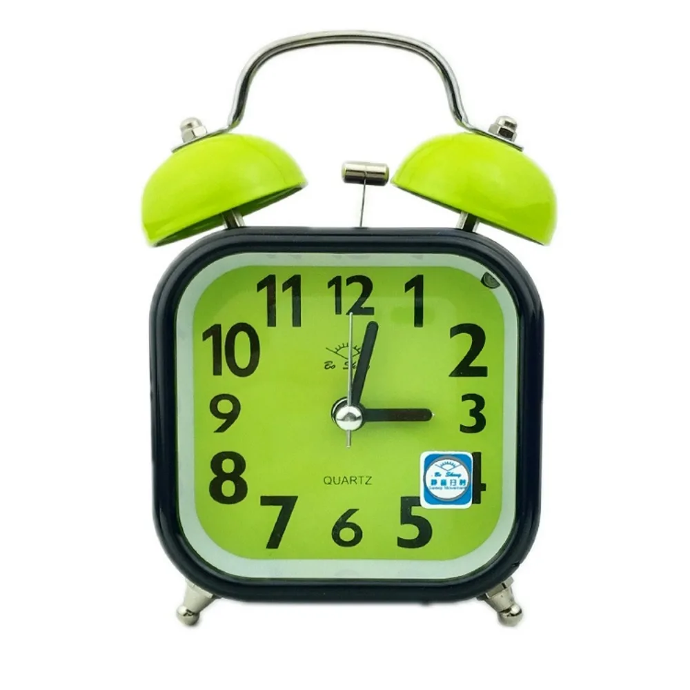 Multicolor Double Bell Alarm Clock 3 Inch Super Loud Luminous Alarm Clock Light Blue Color Double Bell Design Retro Alarm Clock