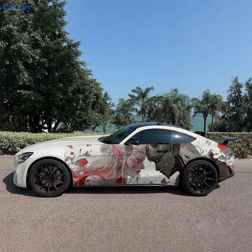 

2pcs.Demon Couple Car Side Wraps, Self-Adhesive PVC Waterproof & Scratch-Resistant Stickers, Car Accessory Gift