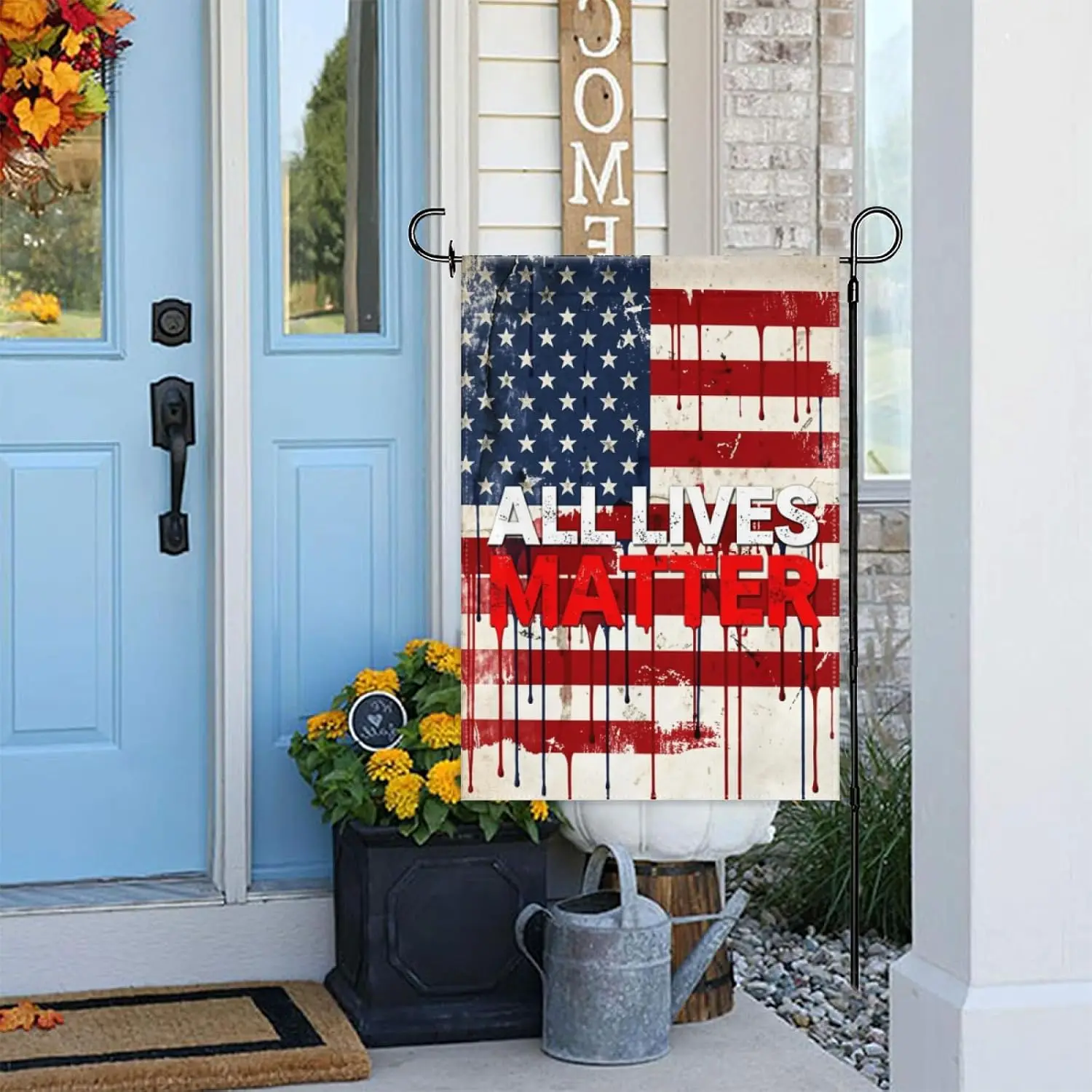 All Lives Matter Garden Flag 12×18in Double Sided Patriotic USA Flag UV Resistant Fade Proof Outdoor Yard Flag for Porch Law yyi