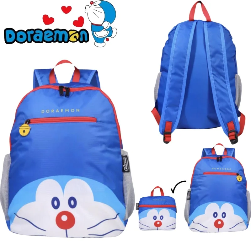 Bolsa de senderismo con estampado de Doraemon, mochila plegable con múltiples compartimentos de gran capacidad, almacenamiento portátil, regalos de vacaciones