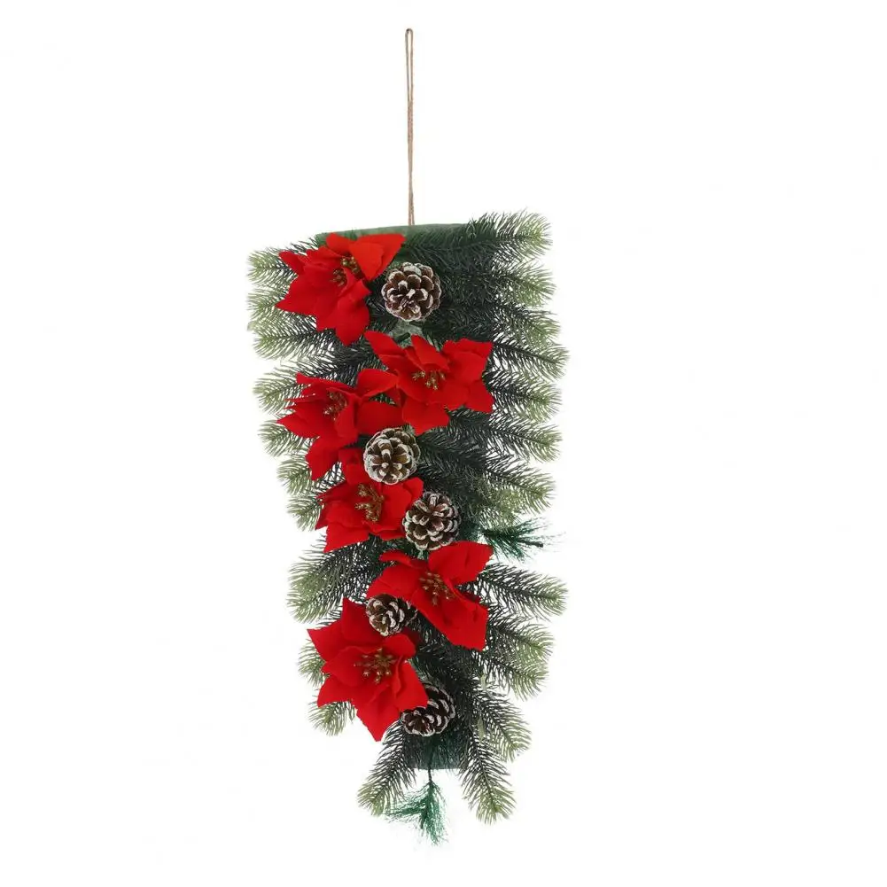 

Christmas Hanging Wreath Christmas-inspired Wreath Festive Led Christmas Wreaths Exquisite Fake Leaves Flowers for Holiday Home