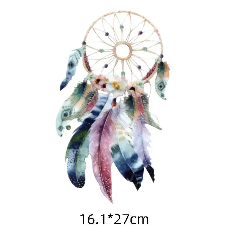 Large Thermal Sticker Dream Catcher Heat Transfer Sticker T-shirt Jacket DIY Applique Washable Iron on Transfer for Clothing