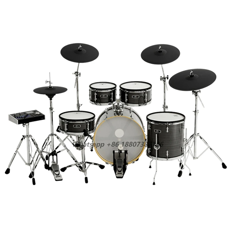 

HXM Electronic Drum Professional Manufacture High-end Electronic Drum 9-piece Mesh Head Drum Set with 18" Cymbal