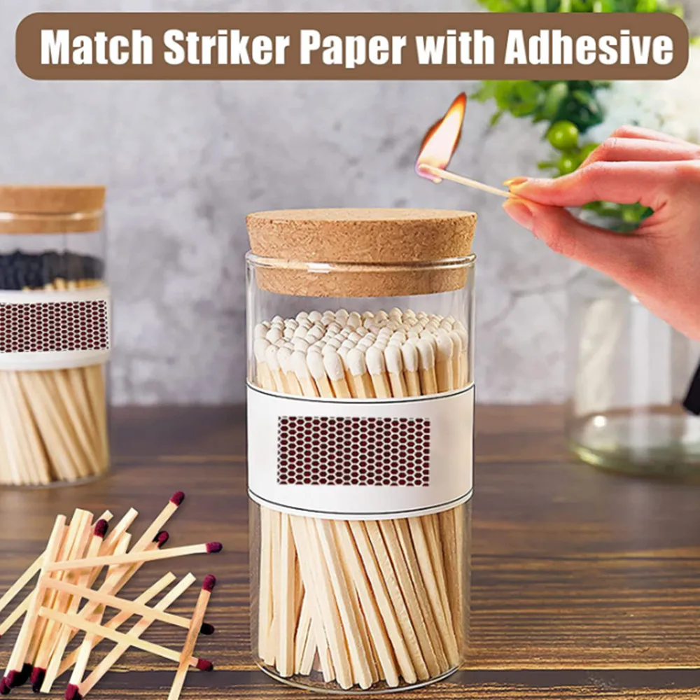 14Pcs Match Striker Paper Self-adhesive Phosphorus DIY Manual Match Eraser Leather Flower Phosphorus Paper