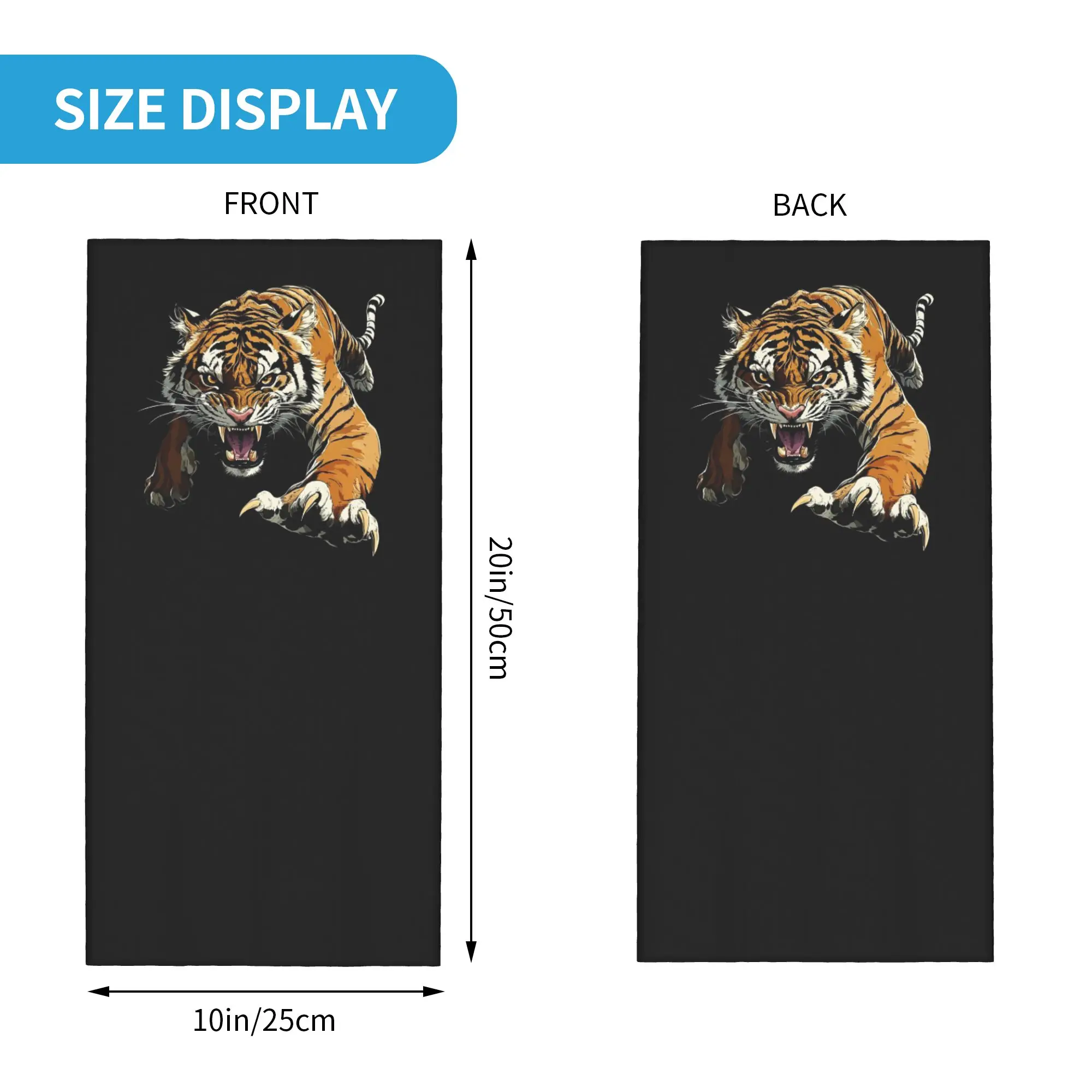 Tiger Wild Animal Bandana Neck Gaiter Printed Wrap Scarf Cycling Scarf Cycling for Men Women Adult Windproof