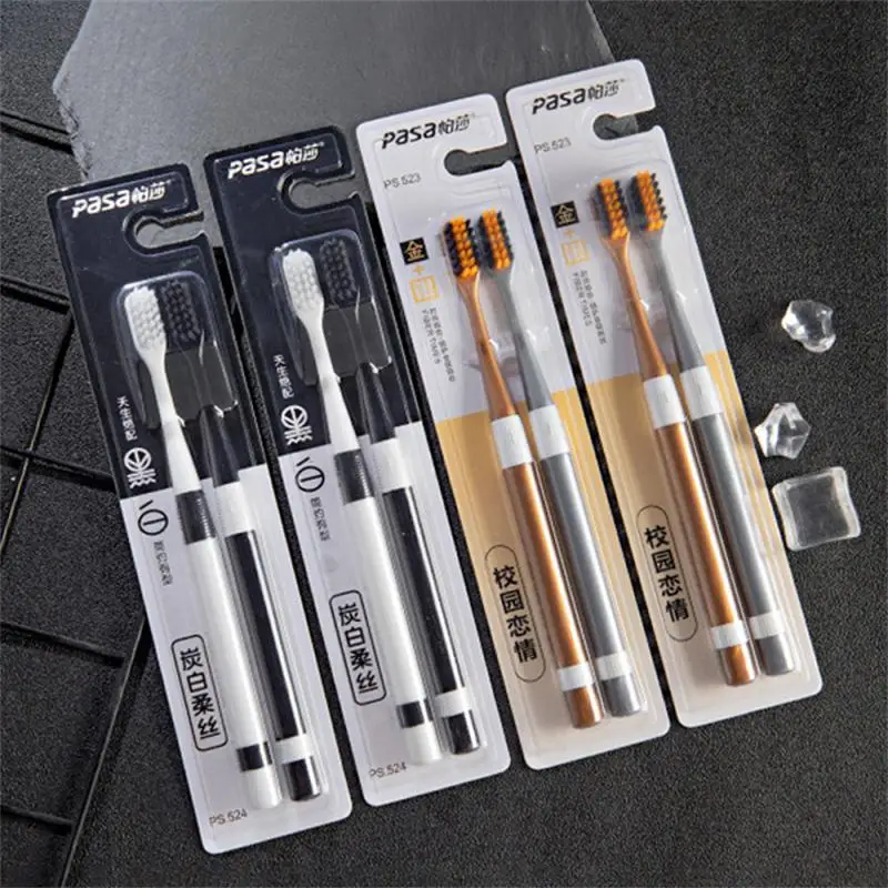 2 шт./компл. зубные щетки с маленькой головкой, средняя мягкая зубная щетка, ультратонкая щетина, зубные щетки для пар и взрослых