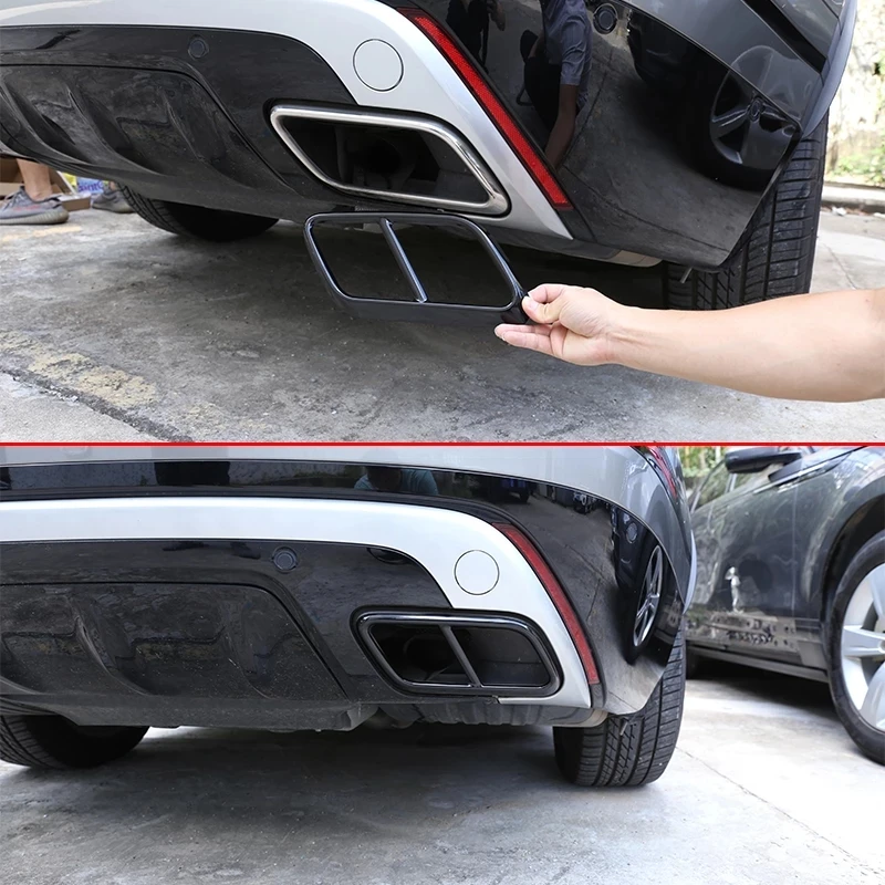 

For 2017-2021 Land Rover Range Rover Velar stainless steel car muffler exhaust pipe cover decorative stickers exterior parts